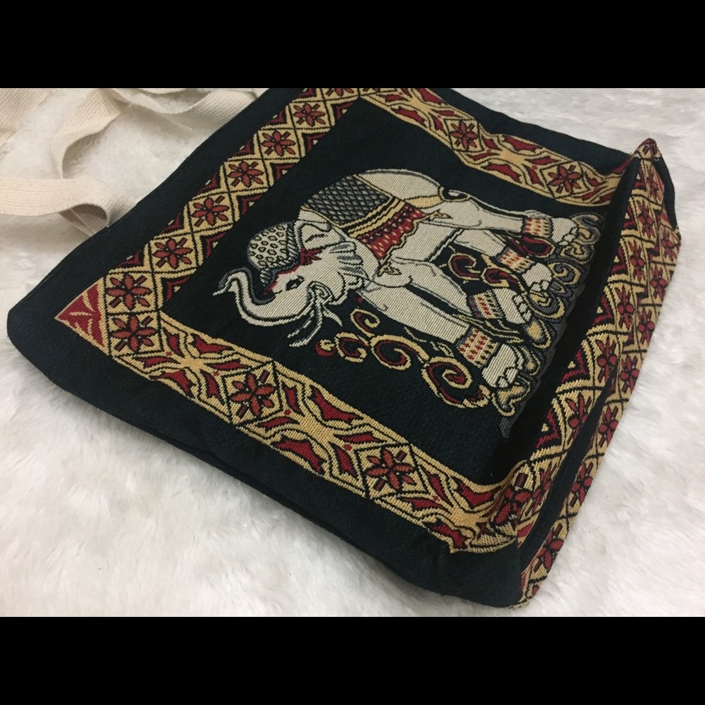 Elephant white black bag - Large